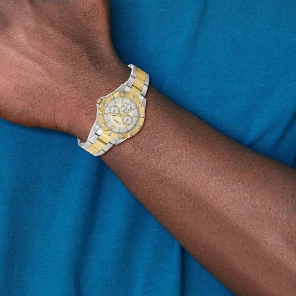 Chisel Mens IP-plated 2-tone Stainless Steel Silver Dial Watch - Picture 2 of 2